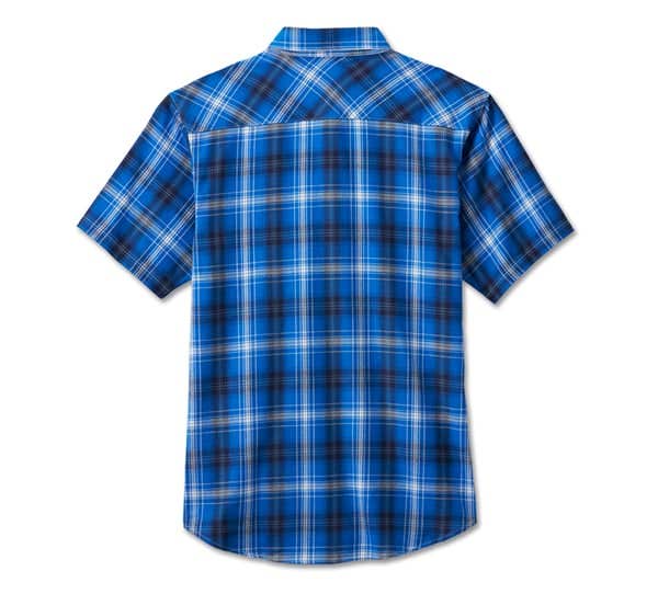 HARLEY-DAVIDSON MENS BACKING IT IN SHORT SLEEVE PLAID SHIRT