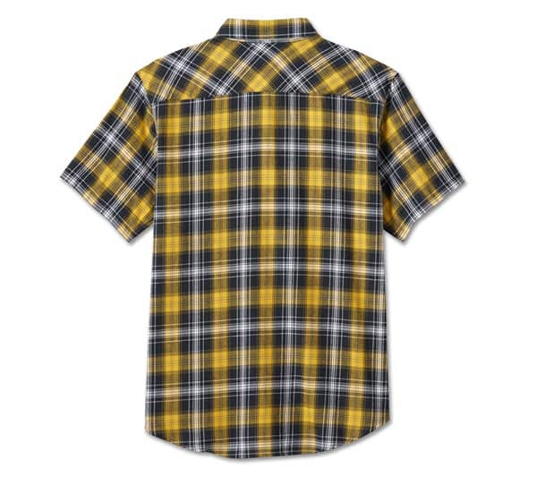 HARLEY-DAVIDSON MENS BACKING IT IN SHORT SLEEVE PLAID SHIRT