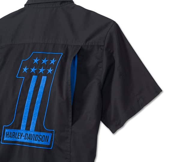 HARLEY-DAVIDSON MENS #1 RACING PERFORMANCE SHORT SLEEVE SHIRT