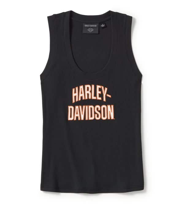 HARLEY-DAVIDSON WOMENS ESSENTIAL ARCHED FONT RIBBED TANK