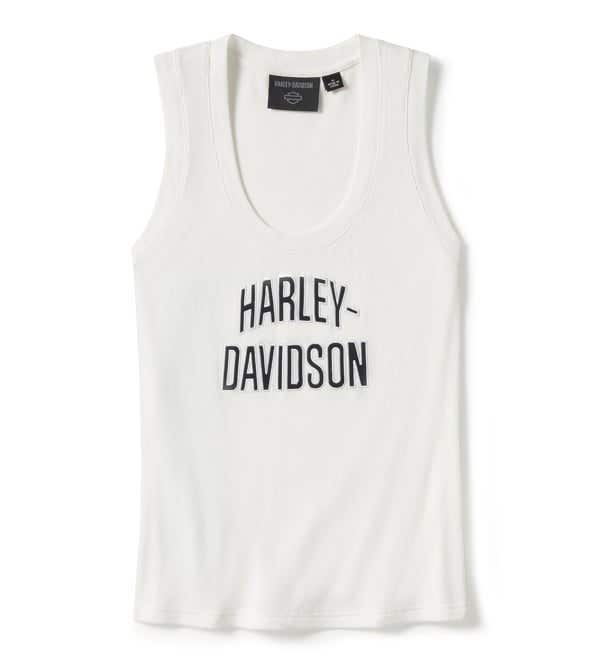HARLEY-DAVIDSON WOMENS ESSENTIAL ARCHED FONT RIBBED TANK