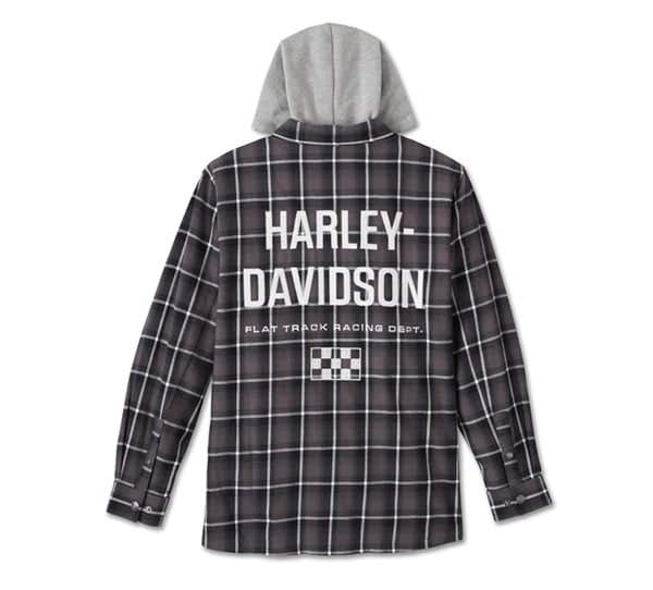HARLEY-DAVIDSON MENS BURNER LONG SLEEVE HOODED SHIRT