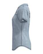 HARLEY-DAVIDSON WOMENS ESSENTIAL BLING CHAMBRAY SHORT SLEEVE ZIP FRONT SHIRT