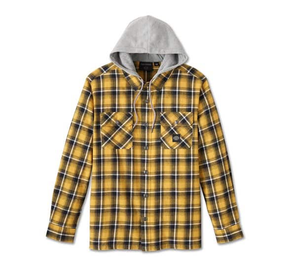 HARLEY-DAVIDSON MENS BURNER LONG SLEEVE HOODED SHIRT