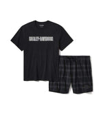 HARLEY-DAVIDSON MENS PLAID PAJAMA SHORTS SET