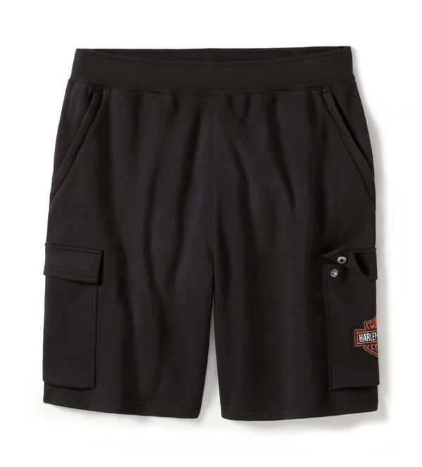 HARLEY-DAVIDSON MENS ESSENTIAL FLEECE CARGO SHORT