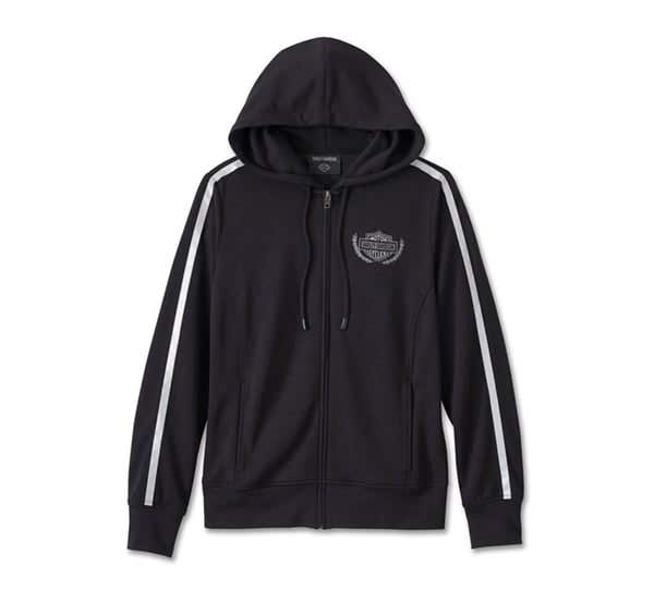 HARLEY-DAVIDSON WOMENS RACING SCUBA ZIP FRONT HOODIE