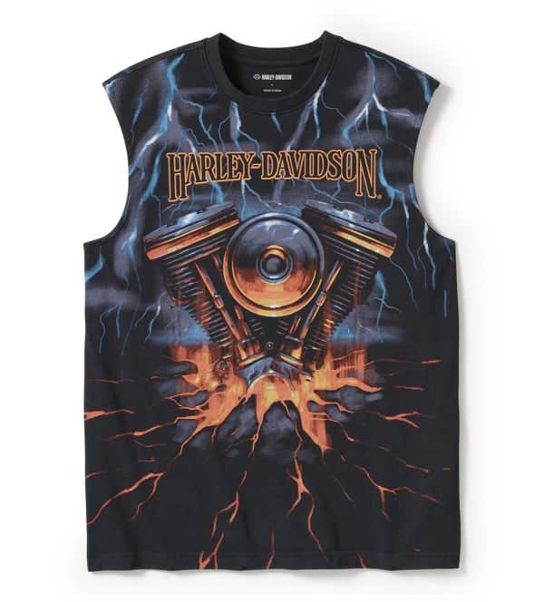 HARLEY-DAVIDSON MENS EVO LIGHTNING MUSCLE TEE