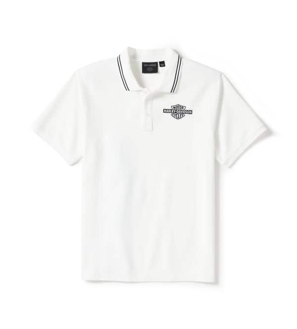 HARLEY-DAVIDSON MENS BAR & SHIELD SOLID PIQUE POLO