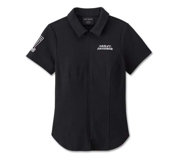 HARLEY-DAVIDSON WOMENS #1 RACING ZIP FRONT TOP