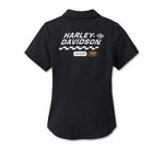 HARLEY-DAVIDSON WOMENS #1 RACING ZIP FRONT TOP
