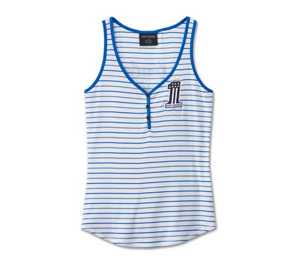 HARLEY-DAVIDSON WOMENS #1 RACING STRIPPED TANK