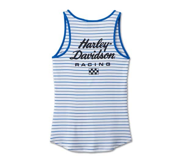 HARLEY-DAVIDSON WOMENS #1 RACING STRIPPED TANK