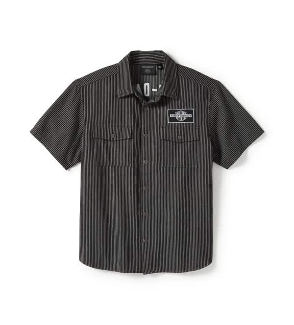 HARLEY-DAVIDSON MENS V-TWIN EQUIPPED STRIPED MECHANICS SHIRT