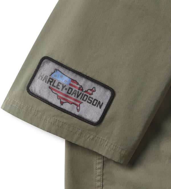 HARLEY-DAVIDSON MENS V-TWIN EQUIPPED SOLID MECHANICS SHIRT