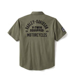 HARLEY-DAVIDSON MENS V-TWIN EQUIPPED SOLID MECHANICS SHIRT