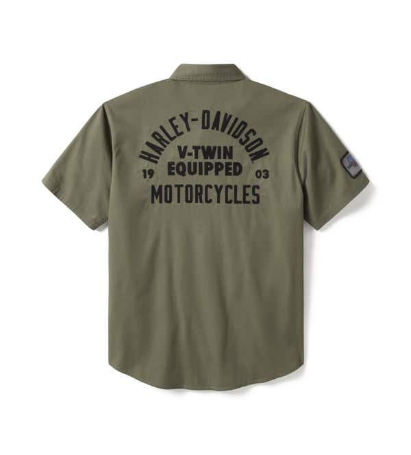 HARLEY-DAVIDSON MENS V-TWIN EQUIPPED SOLID MECHANICS SHIRT