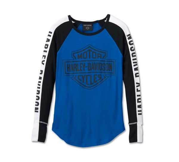 HARLEY-DAVIDSON WOMENS AUTHENTIC BAR & SHIELD RIB-KNIT TOP