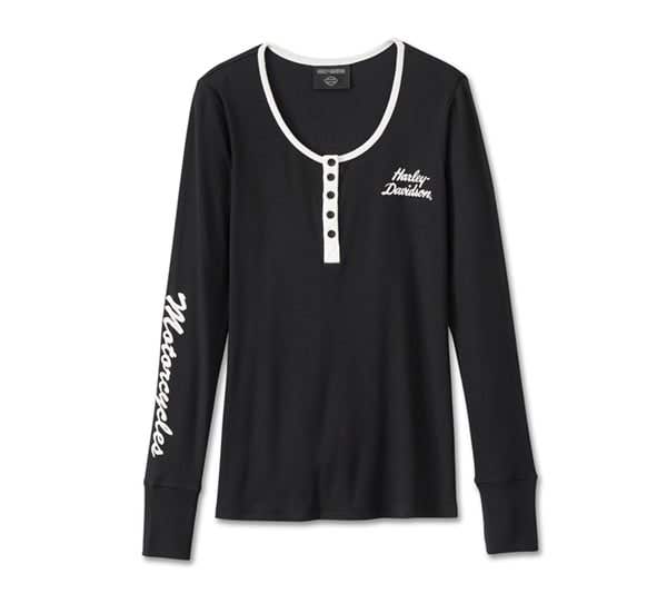 HARLEY-DAVIDSON WOMENS TROPHY BAR & SHIELD HENLEY