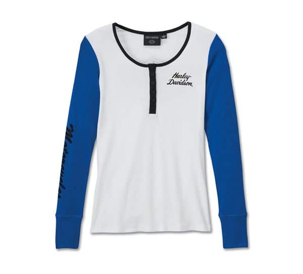 HARLEY-DAVIDSON WOMENS TROPHY BAR & SHIELD HENLEY