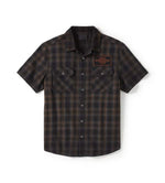 HARLEY-DAVIDSON MENS BAR & SHIELD PLAID SHORT SLEEVE SHIRT
