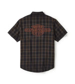 HARLEY-DAVIDSON MENS BAR & SHIELD PLAID SHORT SLEEVE SHIRT
