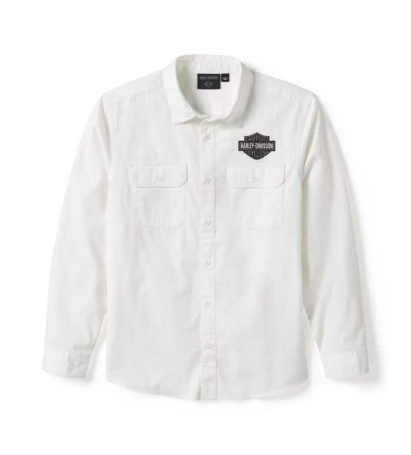 HARLEY-DAVIDSON MENS BAR & SHIELD SOLID LONG SLEEVE SHIRT