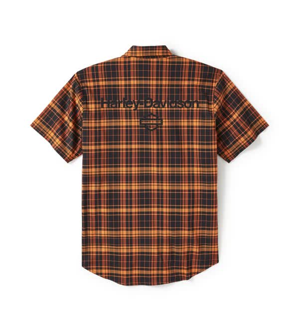 HARLEY-DAVIDSON MENS TECH COOLMAX PLAID SHORT SLEEVE SHIRT