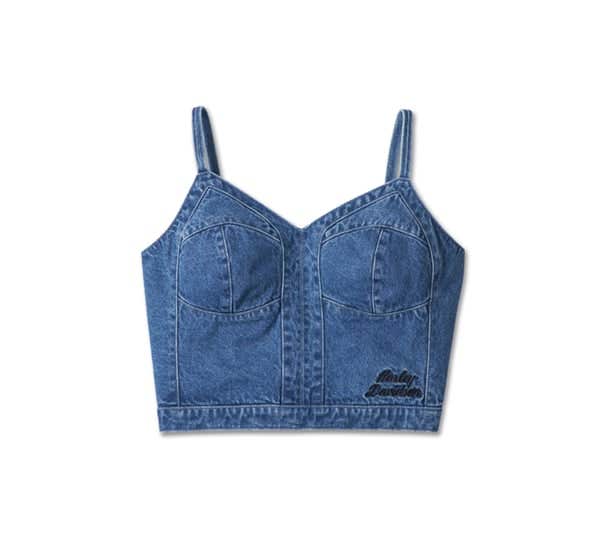 HARLEY-DAVIDSON WOMENS COOL BLUE BUSTIER TOP