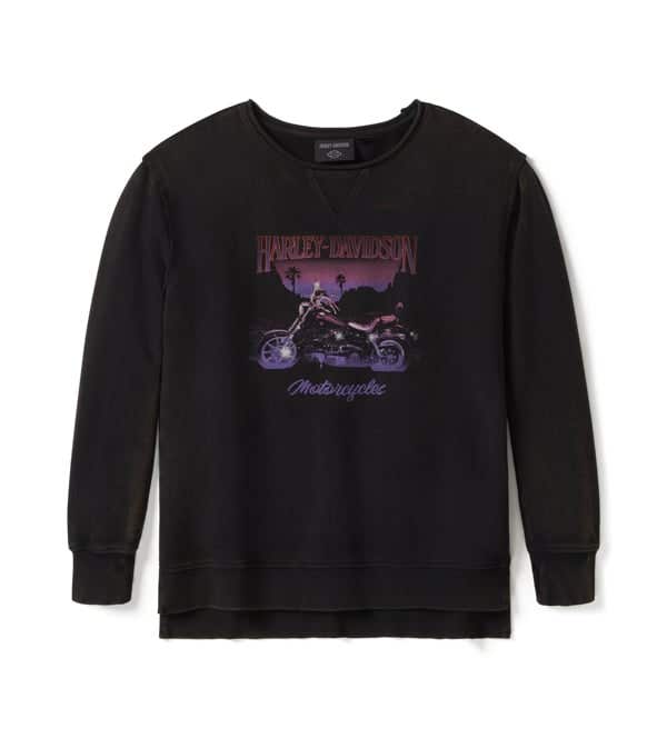 HARLEY-DAVIDSON WOMENS LOWRIDER SUNDOWN OVERSIZED CREW
