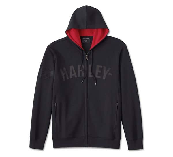 HARLEY-DAVIDSON MENS CHARRED UP ZIP-UP HOODIE