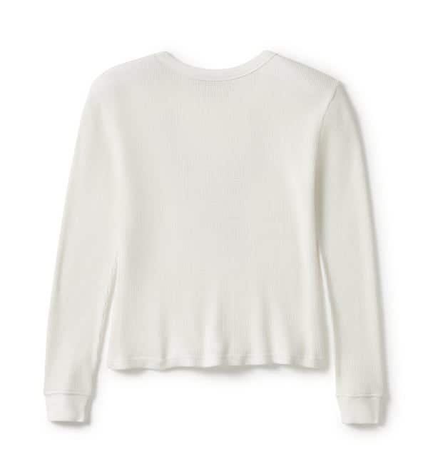 HARLEY-DAVIDSON WOMENS NEON EAGLE DISTRESSED WAFFLE KNIT LONG SLEEVE