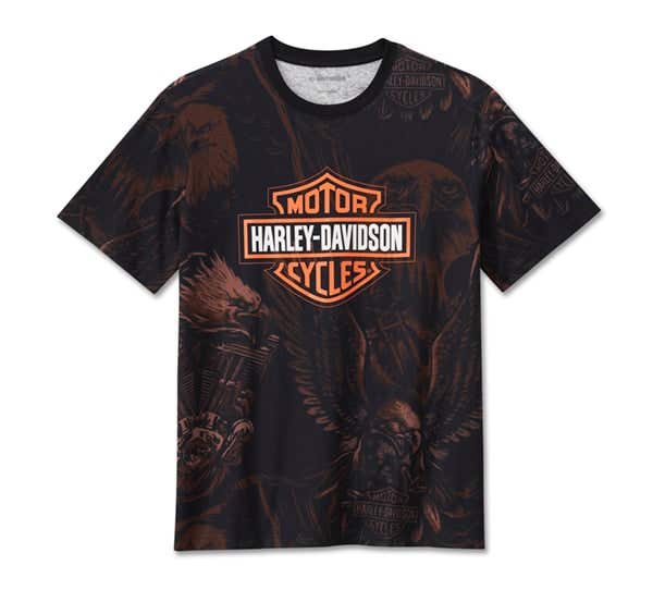 HARLEY-DAVIDSON MENS TATTED UP BAR & SHIELD TEE