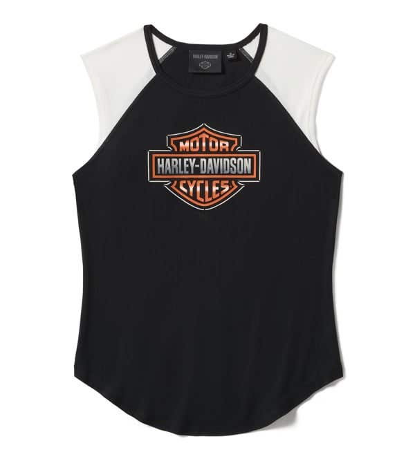 HARLEY-DAVIDSON WOMENS CHROME EVO RAGLAN TANK