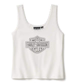 HARLEY-DAVIDSON WOMENS ESSENTIAL BLING LACE TRIM TANK