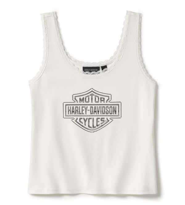 HARLEY-DAVIDSON WOMENS ESSENTIAL BLING LACE TRIM TANK