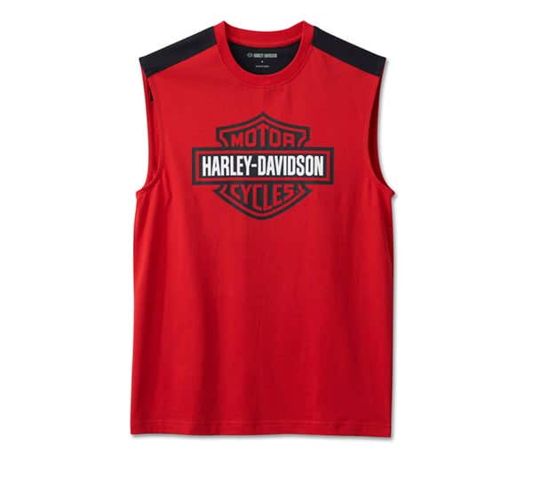 HARLEY-DAVIDSON MENS SIZZLING BAR & SHIELD MUSCLE TANK