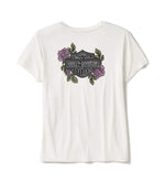 HARLEY-DAVIDSON WOMENS ROSE & THORN BLING V NECK TEE