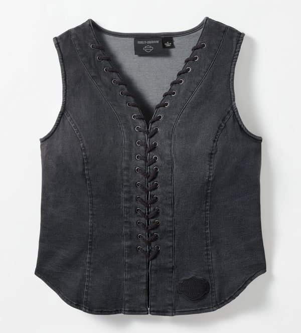 HARLEY-DAVIDSON WOMENS LACE UP VEST
