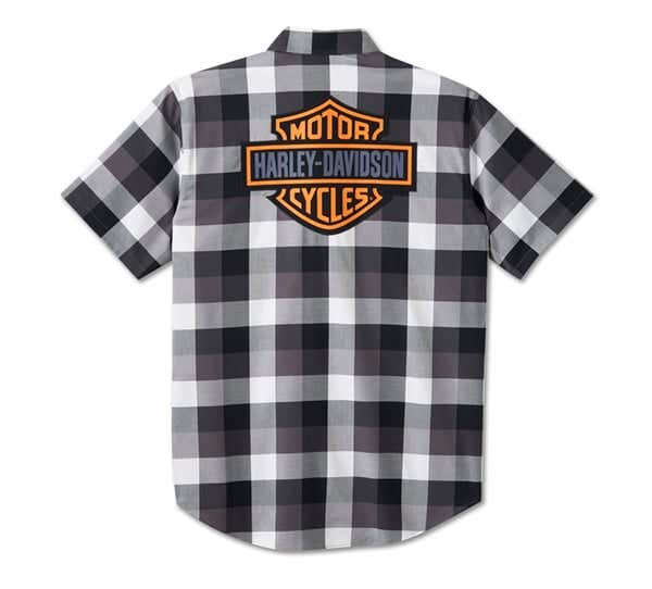 HARLEY-DAVIDSON MENS BAR & SHIELD WRINKLE RESISTANT SHORT SLEEVE SHIRT