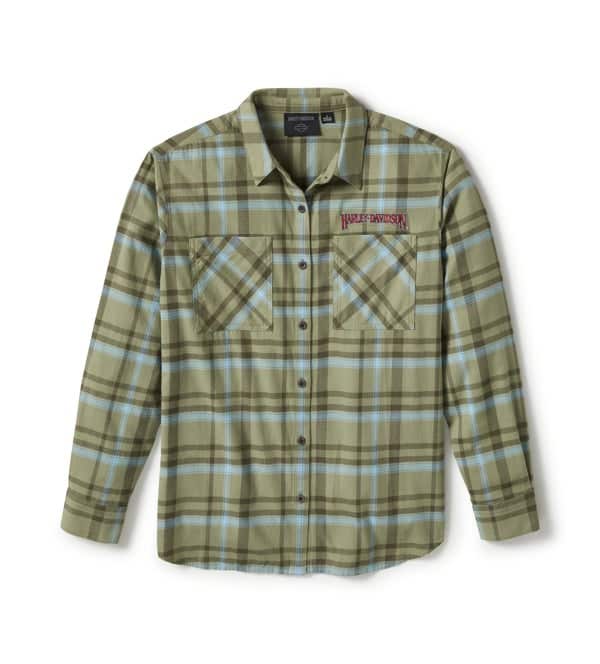 HARLEY-DAVIDSON WOMENS PATCH WOVEN LONG SLEEVE SHIRT