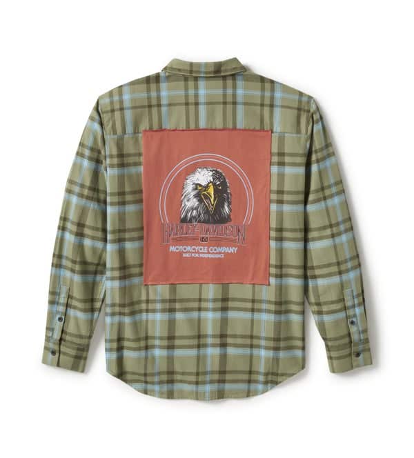 HARLEY-DAVIDSON WOMENS PATCH WOVEN LONG SLEEVE SHIRT