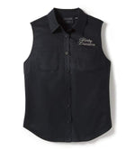 HARLEY-DAVIDSON WOMENS ESSENTIAL BLING BUTTON FRONT TANK