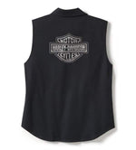 HARLEY-DAVIDSON WOMENS ESSENTIAL BLING BUTTON FRONT TANK