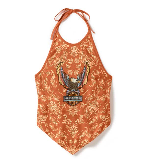 HARLEY-DAVIDSON WOMENS NEON EAGLE PAISLEY BANDANA HALTER