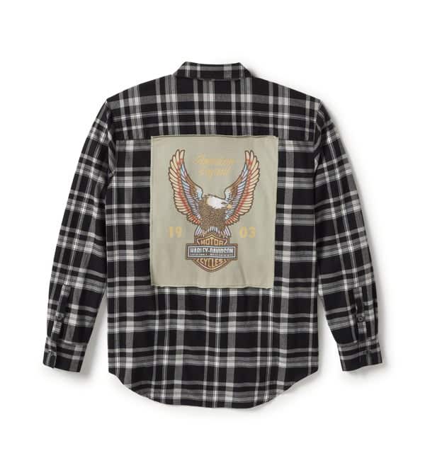 HARLEY-DAVIDSON WOMENS PATCH WOVEN LONG SLEEVE SHIRT