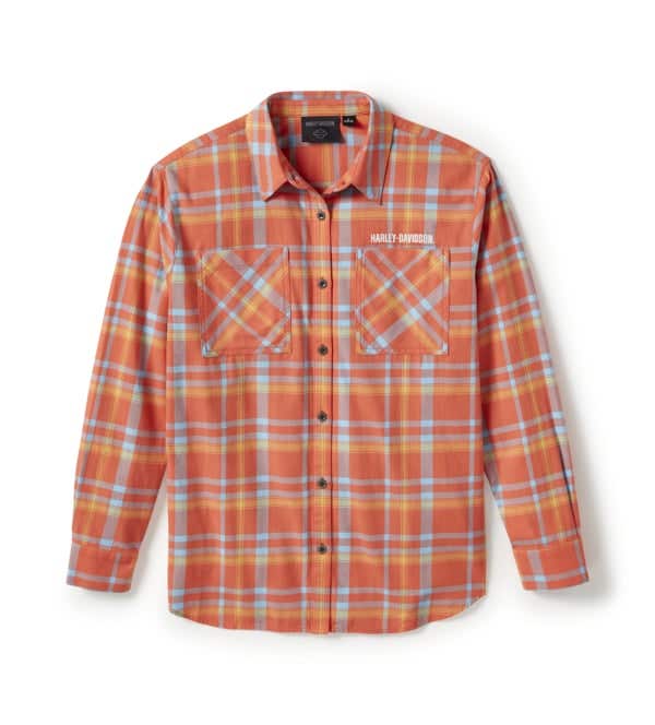 HARLEY-DAVIDSON WOMENS PATCH WOVEN LONG SLEEVE SHIRT