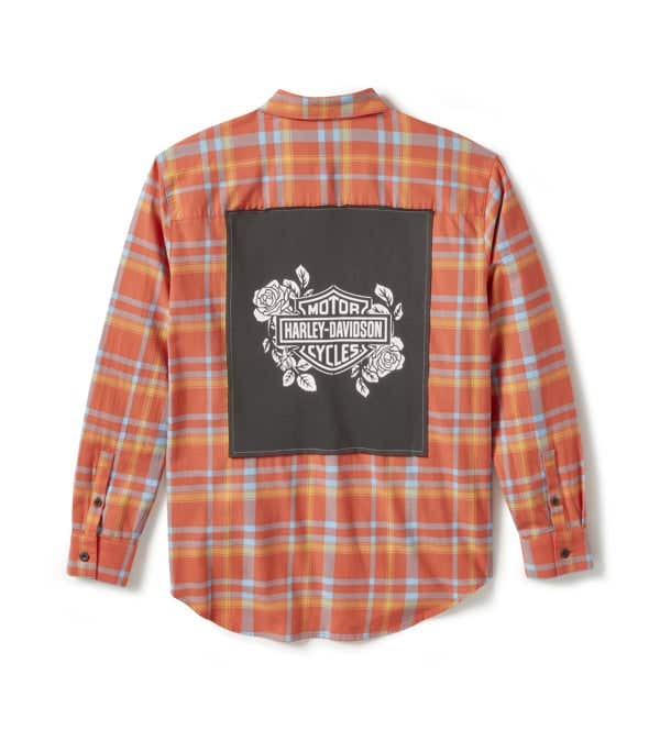 HARLEY-DAVIDSON WOMENS PATCH WOVEN LONG SLEEVE SHIRT