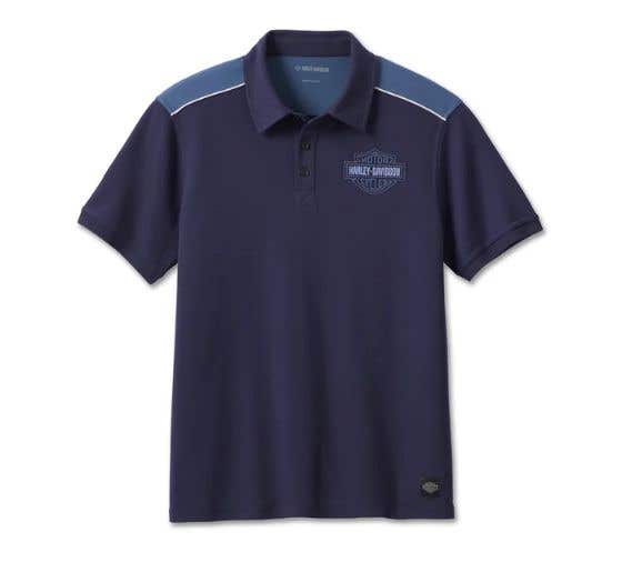 HARLEY-DAVIDSON MENS BAR & SHIELD POLO - COLORBLOCKED