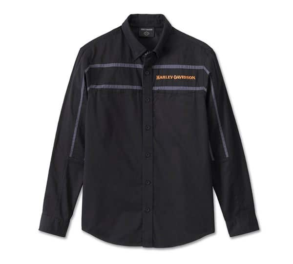 HARLEY-DAVIDSON MENS RACE STRIPES LONG SLEEVE SHIRT